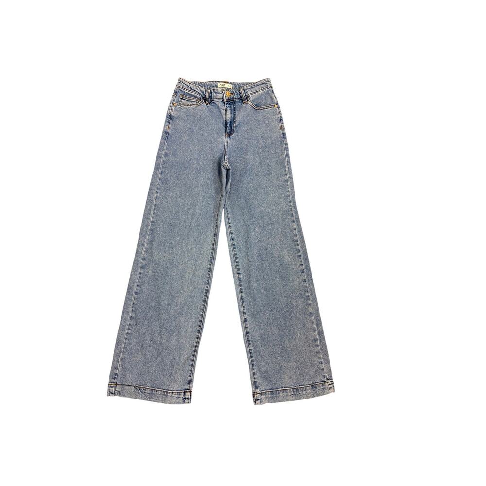 OAT NYC Wide Leg High Rise Loose Fit Light Wash Denim Blue Jeans Size 2 | 26